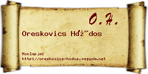 Oreskovics Hódos névjegykártya